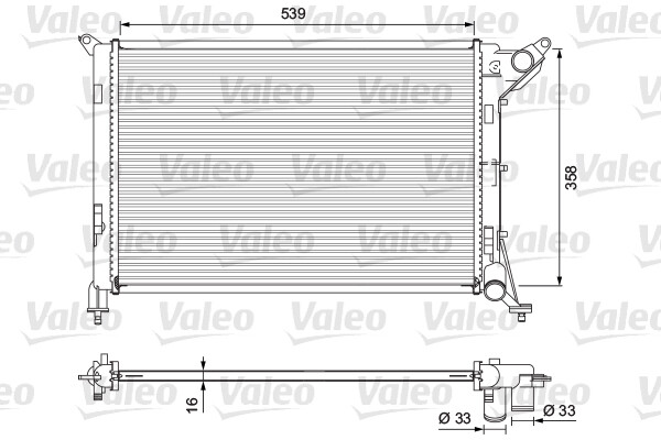 Radiateur de refroidissement liquide de refroidissement Valeo 701730 pour moteur essence et diesel