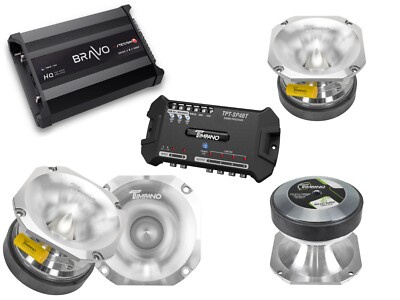Stetsom Bravo HQ800.4 4-Channels Car Digital Amp W/ Tweeters & TPT-SP4BT DSP