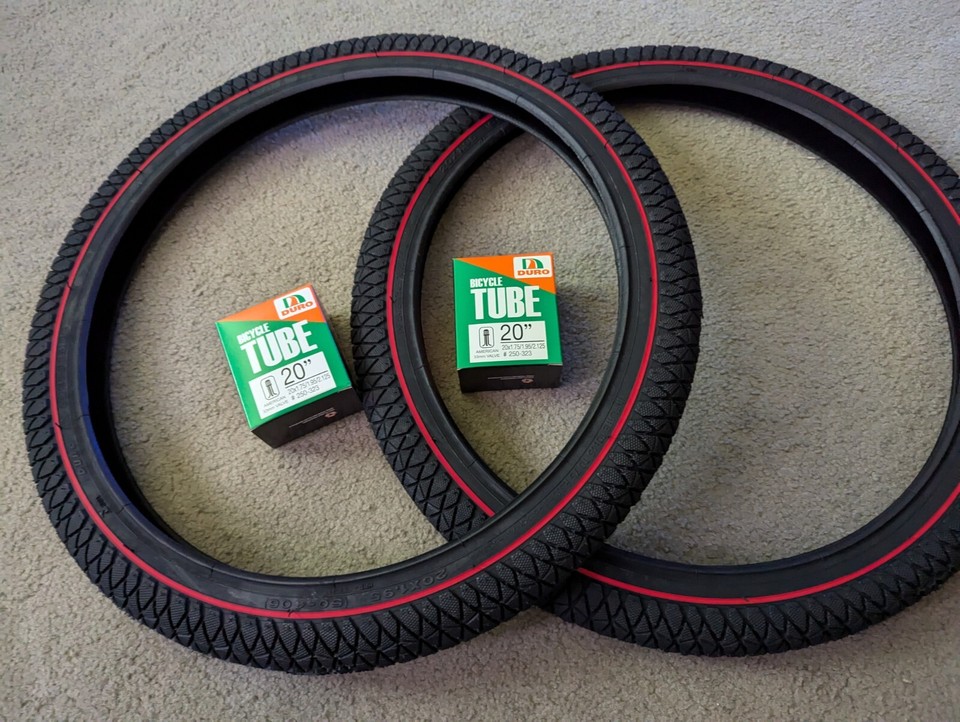 Lot De 2 Pneus Blancs 20x1.95 (50-406) Slick Pour Vélo - BMX, Vélo De Ville, Enfant - Ecovelò