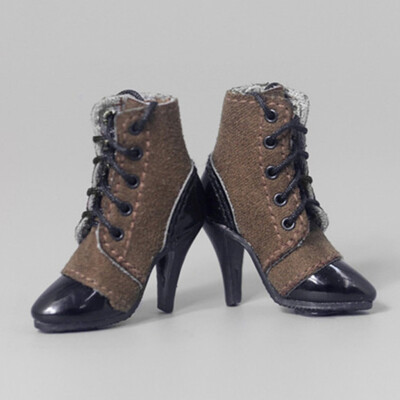 1:6 Mädchen Schuhe Schnürstiefeletten mit hohem Absatz für 12 Zoll weiblichen Figur Körper