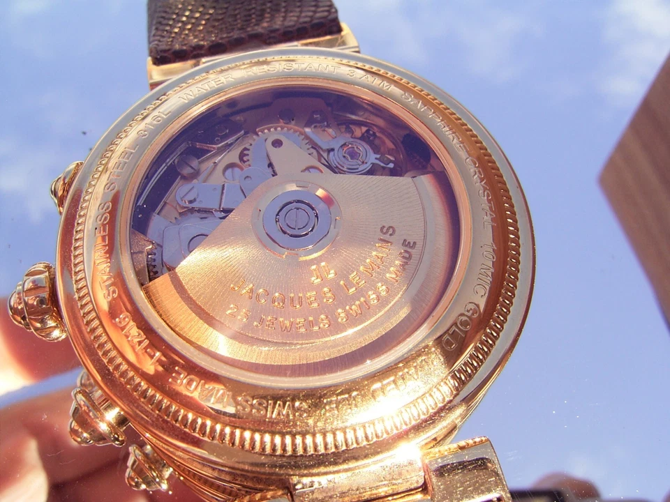 Jacques Lemans, Ouro Suíço, Cronógrafo, Movimento de Maior Grau - Imagem 3 de 4