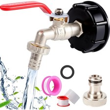 Hochwertiger 1/2 Zoll Messing Wasserhahn f&uuml;r IBC Tank und Gartenschlauch