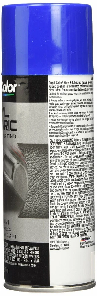 Dupli-Color HVP102 Vinyl and Fabric Coating Spray Paint Blue - 11 oz Aerosol Can Foto 3 de 4