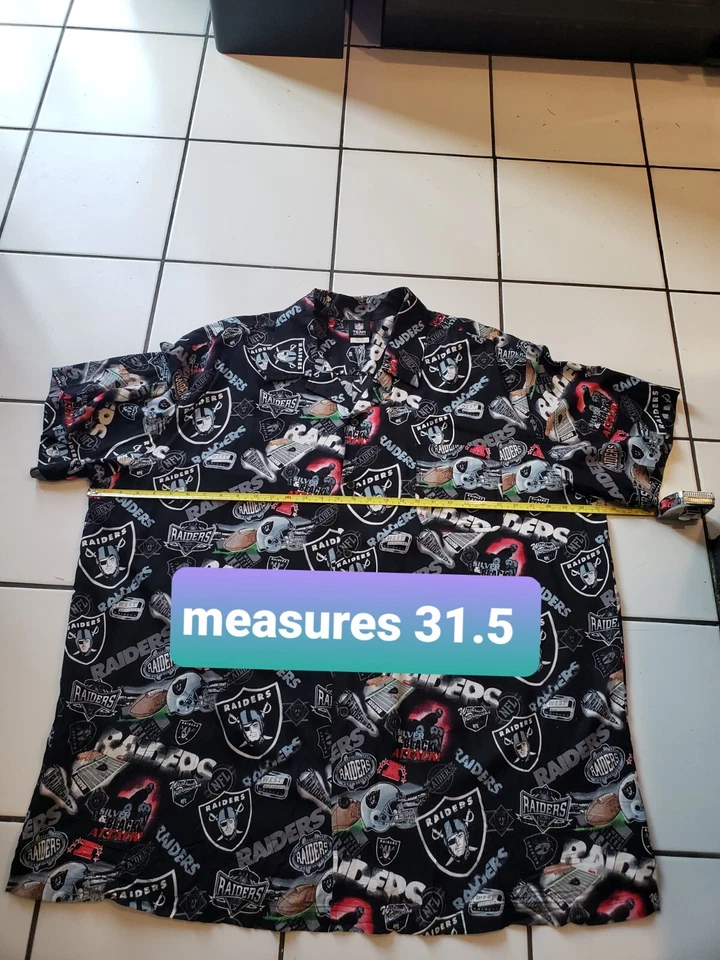 LV LAS VEGAS Raiders Football NFL Team Apparel Hawaiian  Shirt 3XL  - Image 3 of 4