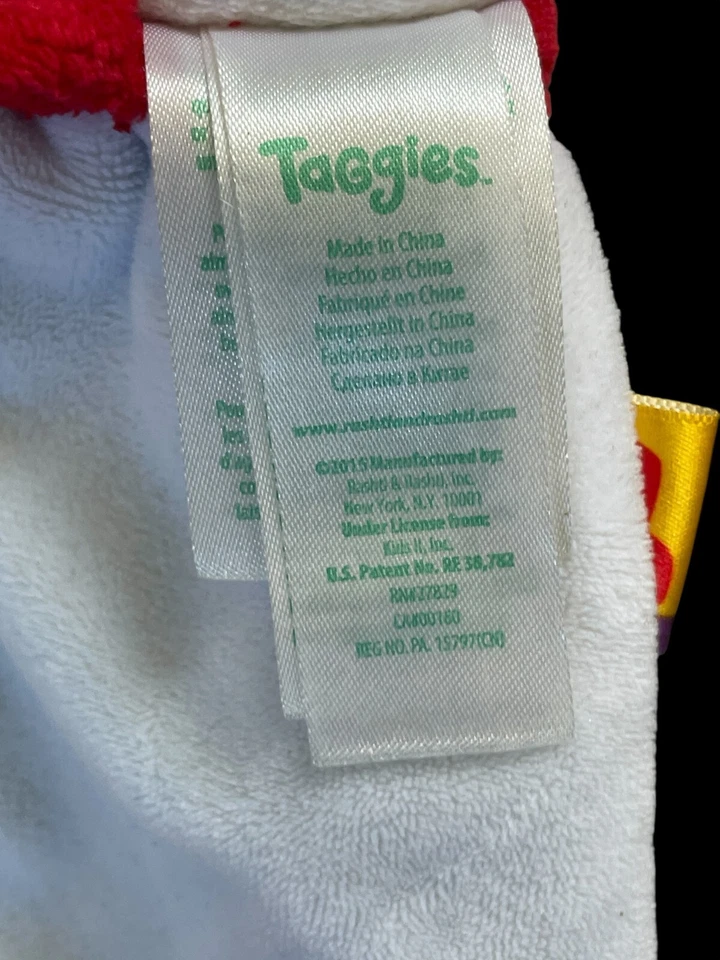 Taggies Lovey Manta de Seguridad Sonajero Trama Gris Verde Cachorro Perro Peluche 2015 Juguete Foto 4 de 4