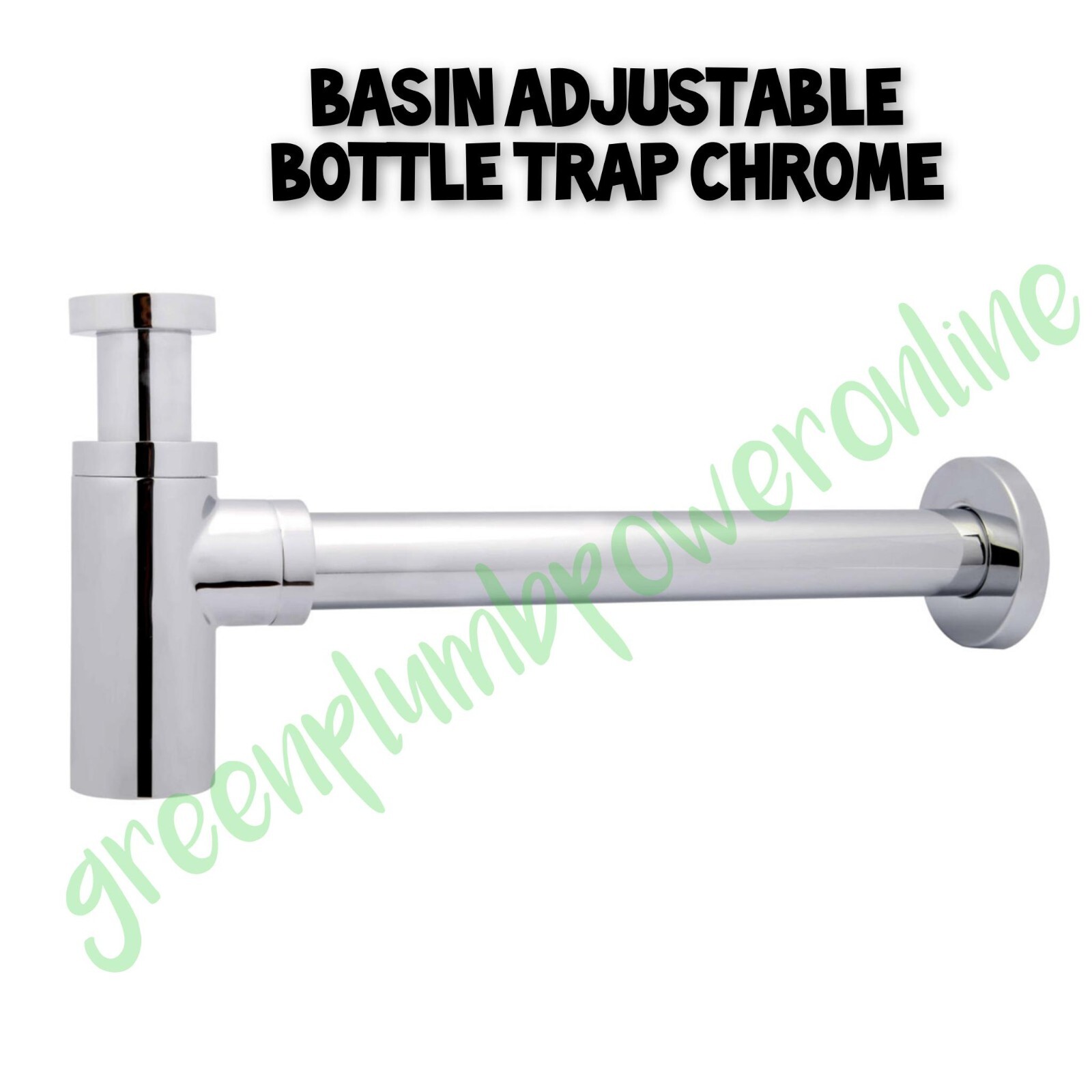 Chrome Bottle Trap Waste Bathroom Basin Sink Pipe Adjustable Height & Outlet