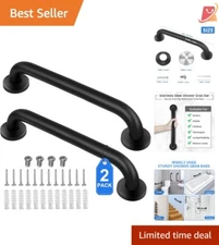 2 Pack Stainless Steel 18" Shower Grab Bars for Bathroom Safety, Black