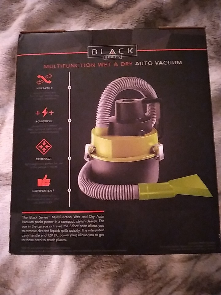 Black Series Multifunction Wet & Dry Auto Vacuum Portable Car Vac