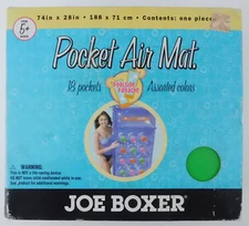 Joe Boxer Inflatable 18 POCKET AIR MAT Pool Float - KMart 74" x 28" GREEN NOS