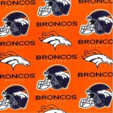 Denver Broncos Orange Cotton NFL Fabric 1/4 Yard