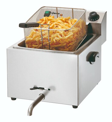 Bartscher Fritteuse elektrisch ein großes Becken Ablass Edelstahl 400V. 162500
