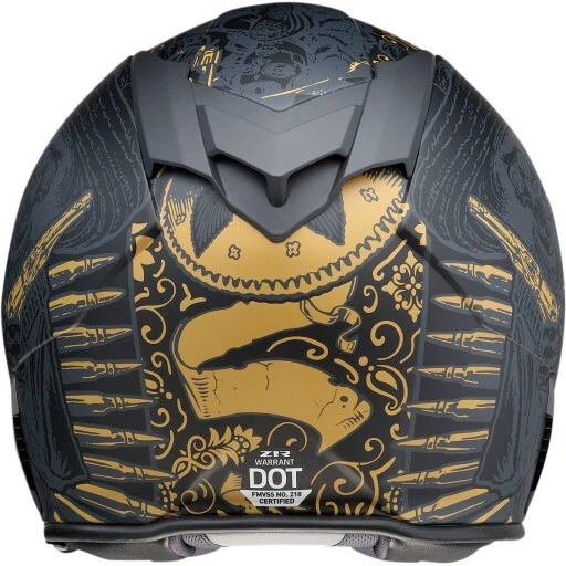 Z1R Warrant Full Face Motorcycle Helmet DOT & ECE - Sombrero Black/Gold - Image 2 of 4