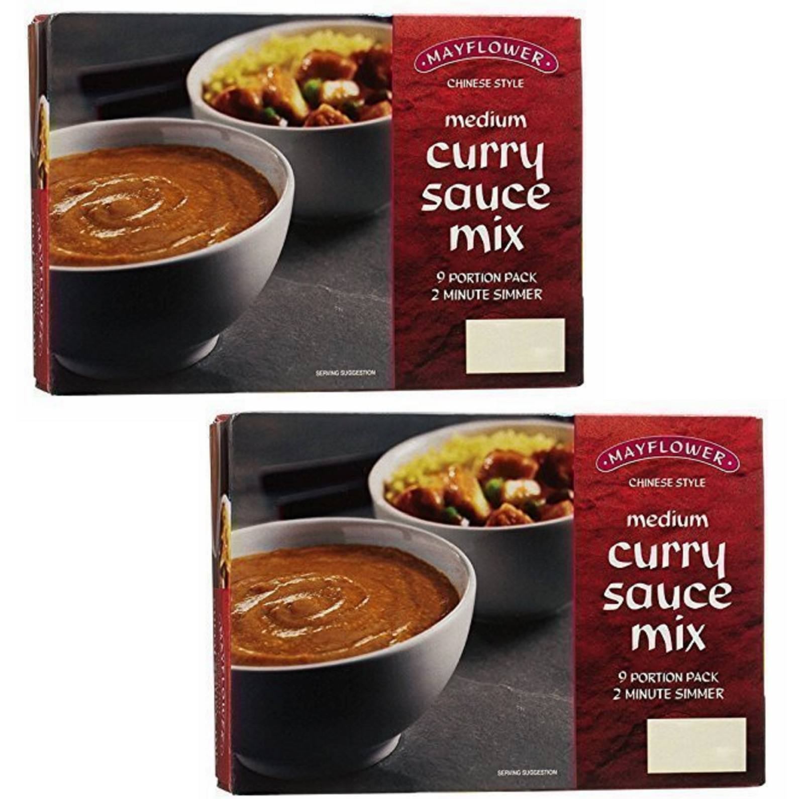 2 X Mayflower Mittelstark Chinesischer Stil Curry Sauce Pulver Mix 255g