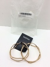BOOHOO Twist Detail Hoop Earrings Gold One Size