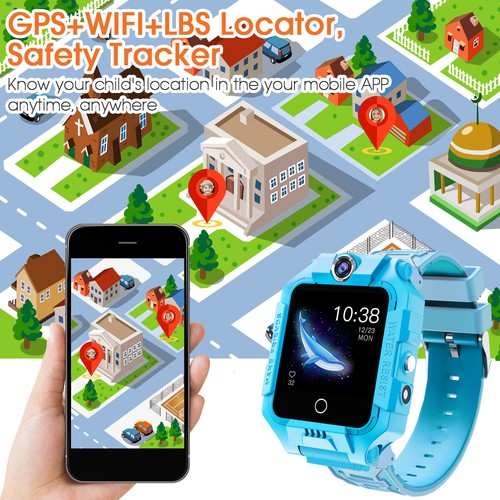 Kids SmartWatch Phone Watch with Camera GPS Tracker Video Call Torch Pedometer - Picture 5 of 11