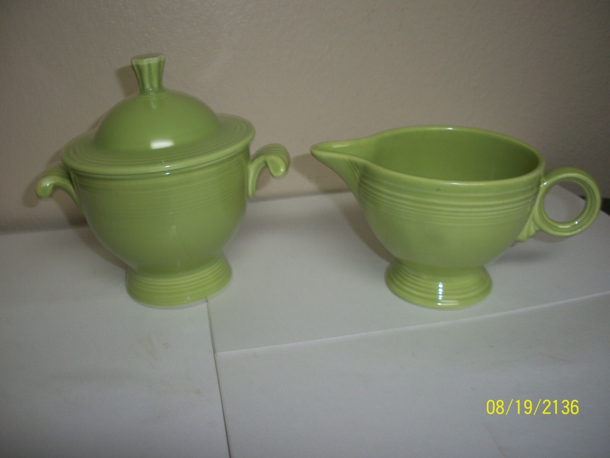 FIESTA CHARTREUSE SUGAR AND CREAMER FIESTAWARE
