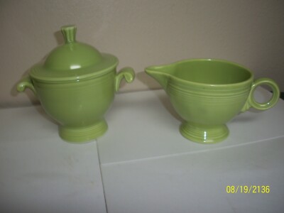Chartreuse Vintage Fiestaware Creamer And Sugar Set Boxes Fiesta