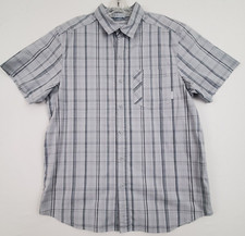 Columbia Omni-Wick Mens Hiking Shirt Advanced Evaporation S/S Size M Gray Plaid