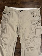 Vintage Polo Ralph Lauren Y2K Cargo Army Military Distressed Pants 50Bx32