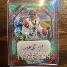 Michael Vick 2023 Panini Prizm Franchise Legends Signatures Green Scope /75 Auto