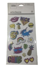 Puffy Stickers, Assorted Designs, 16 Stickers
