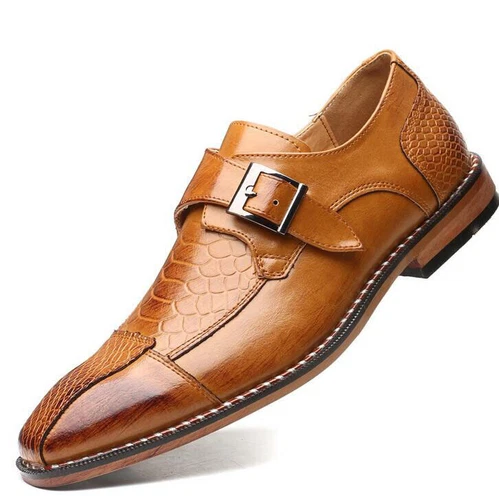Scarpe da sposa eleganti da uomo inglesi eleganti formali fibbia punta a punta Oxford slip-on - Foto 9 di 25