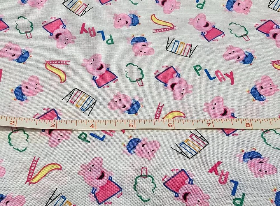 Peppa Pig Cotton Fabric Peppa Plays At The Park Swingset 34in x 43in Colorful - Image 2 of 3