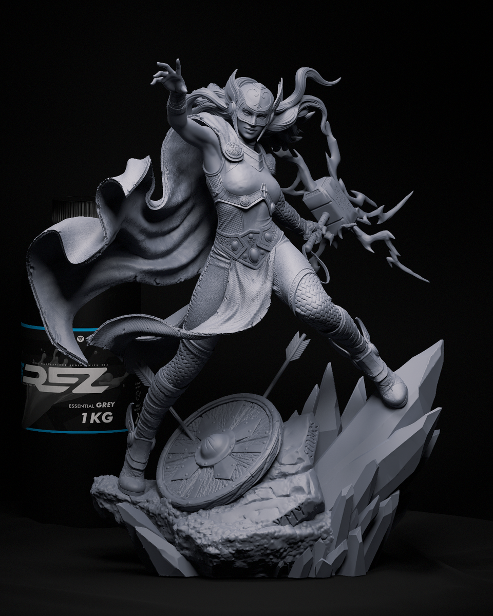 Lady Thor 3D Printed Figure | Unpainted Mighty Thor Model Kit | eBay