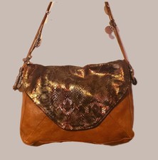 Tylie Malibu Gypsy Caravan Emb. Python Met. Handbag Sold Out-nwot**