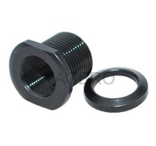 Black Stainless Steel Muzzle Converter 1/2x28 TPI to 5/8x24 TPI w/ Washer