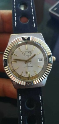 Vintage Sicura By Breitling Diver 21J Automatic Rotating Bezel Men's Jumbo Watch