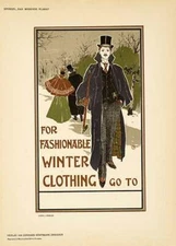 FOR FASHIONABLE WINTER RHEAD DAS MODERNE PLAKAT 1897 ORIGINAL STONE LITHOGRAPH