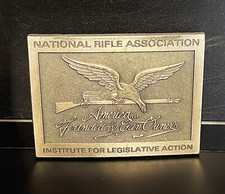 Vintage NRA America Was Founded by Gun Owners Men's Brass Belt Buckle mint