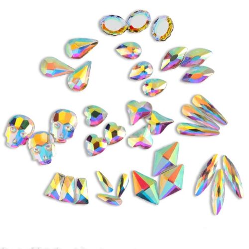 20 50 100pcs Crystal AB Nail Art Rhinestones FlatBack Glitter Gems Nails Decor - 第 1/39 張圖片