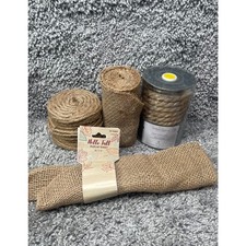 Hellow Fall Burlap Sheet 36x18 & Threshold LED Garland Bulbs Jute Rope 4 Pack