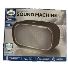 New Sealy Sound Machine Rechargeable Battery Powered Sleep Speaker Night Light
