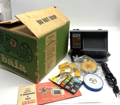 VINTAGE NOS Baia Ediviewer Mark II Dual 8 Movie Film Editor 8mm Super 8 With Box