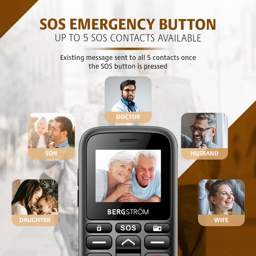 4G Big Button Mobile Phone with Charging Cradle Dual SIM SOS Emergency ...