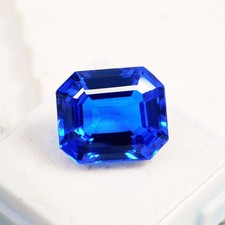 D' Block Natural Tanzanite 9.70 Ct Blue Emerald Cut Certified Loose Gemstone