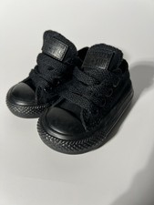 Converse Chuck Taylor All Star Black Canvas Baby Infant Size 2 Low Top
