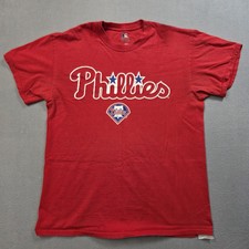 Philadelphia Phillies Shirt Mens Medium Red MLB Baseball Graphic T-Shirt