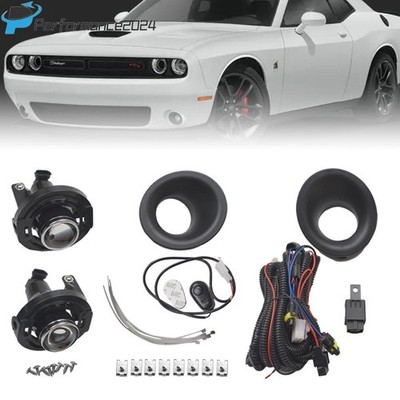 Pair For 2015-2023 Dodge Challenger Fog Lights Bumper Lamps w/Wiring+Bulbs