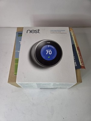 Google Nest Learning Thermostat 2nd Gen Stainless Steel T200577 w/ Base & Tools