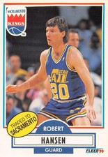 1990-91 Fleer Basketball Robert Hansen Sacramento Kings #186