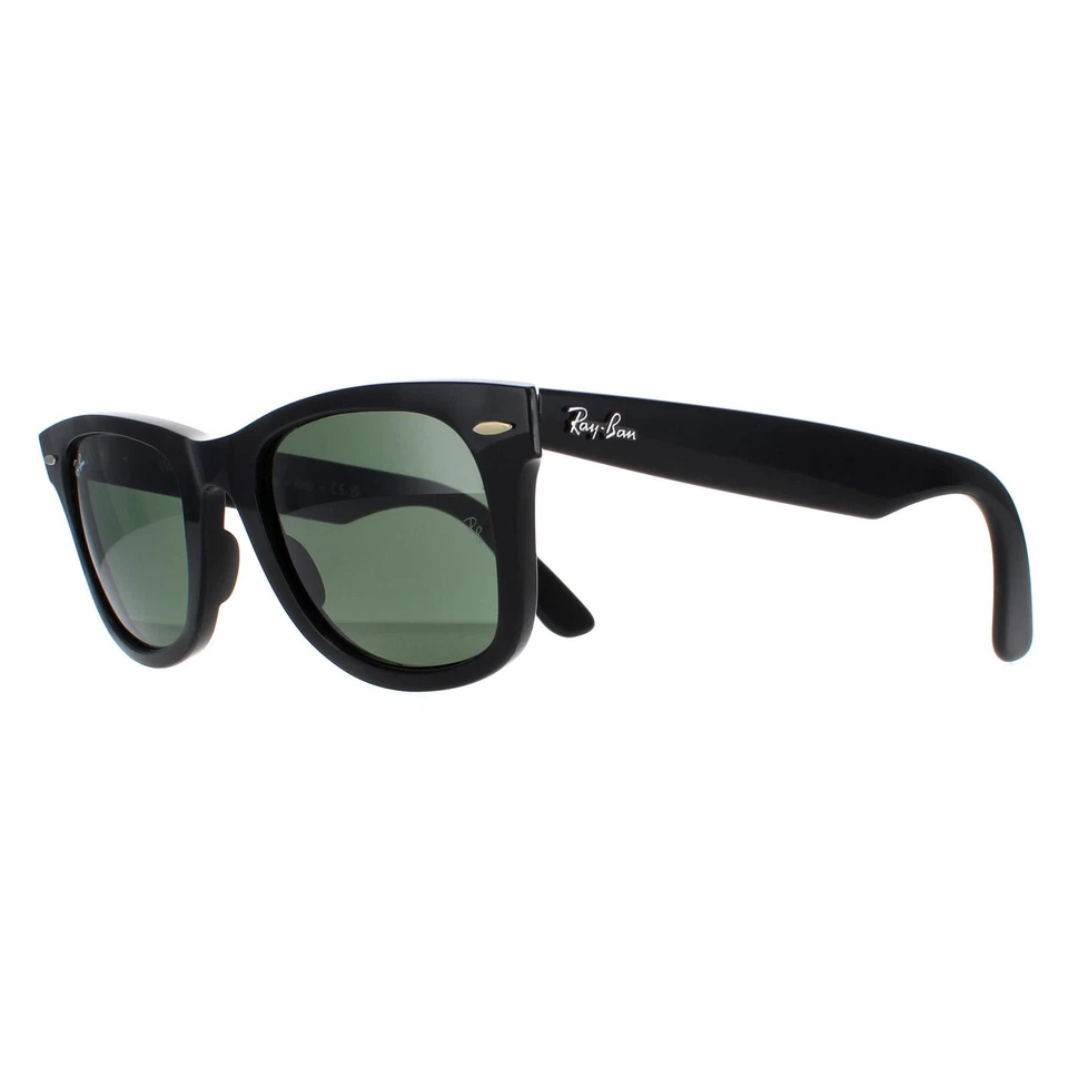 Ray-Ban Sunglasses Wayfarer 2140 901 Black Green G-15 Medium 50mm, photo 3 of 5