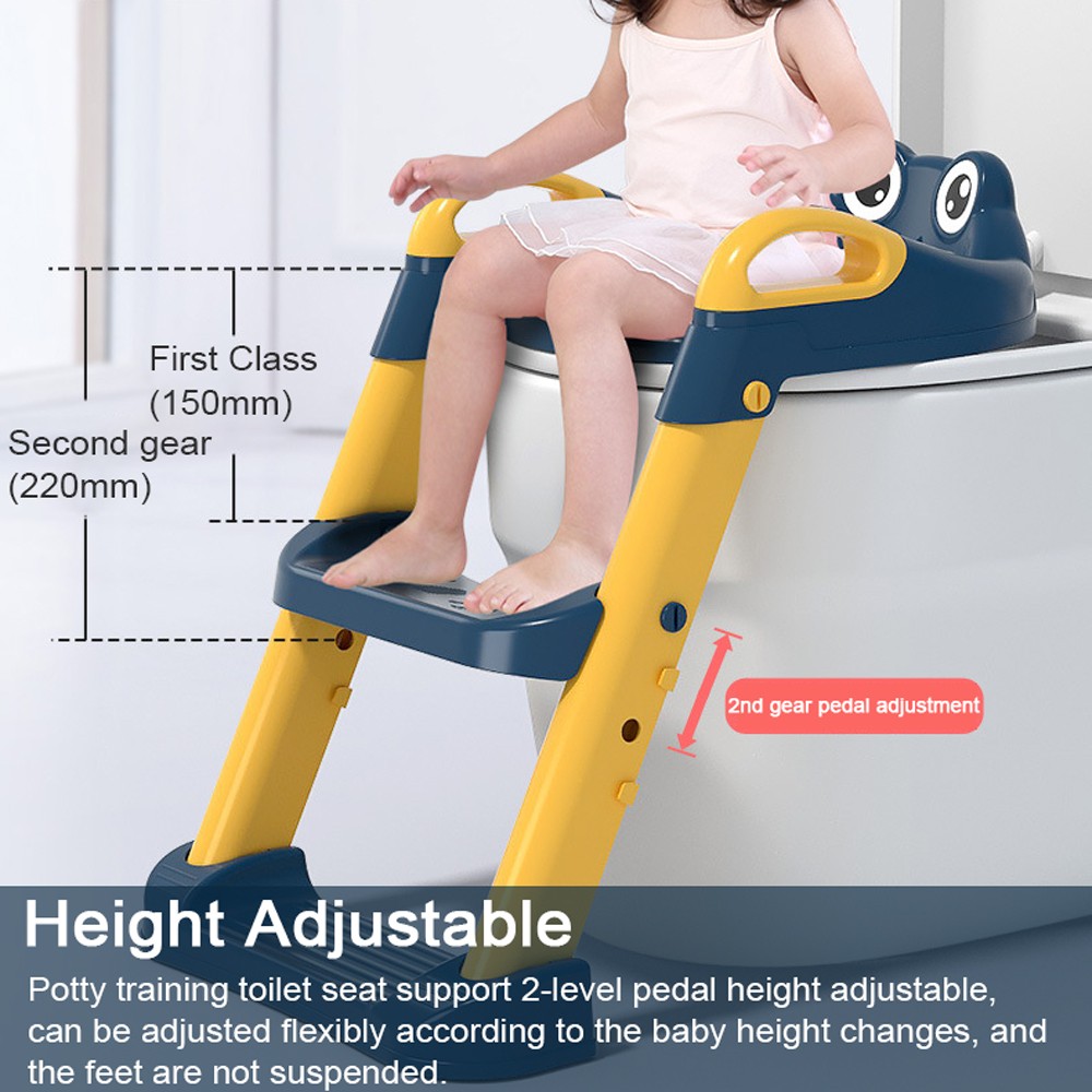 Potty Training Toilet Seat With Step Stool Ladder Handle Foldable Toilet Trainer