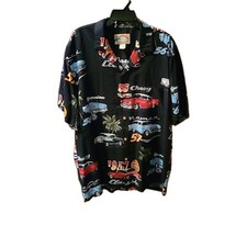 VTG Paradise Found 1950s Classic Cars Hawaiian Shirt Men's Size Large