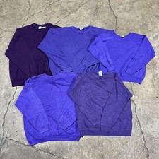 Vintage 90s Blank Sweatshirt Lot Of 5 Purple Bulk Bundle Wholesale Streetwear