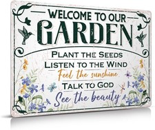 Welcome To Our Garden Outside Tin Metal Signs Home D cor 8x12