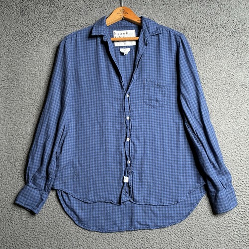 Frank & Eileen camicia donna blu taglia XS con bottoni manica lunga casual
